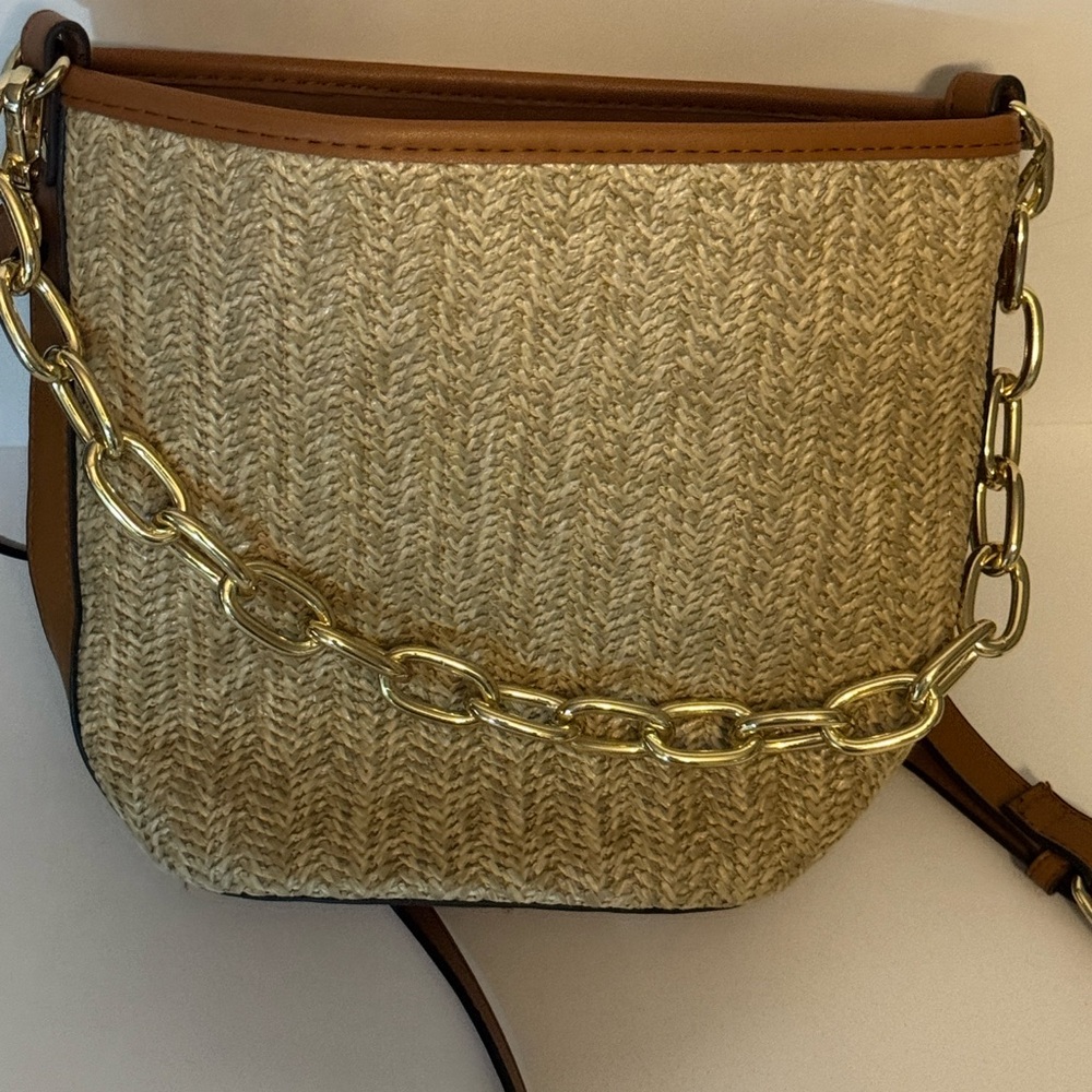 Nanette Lepore Tan Woven‎ Crossbody Bag - Picture 3 of 6